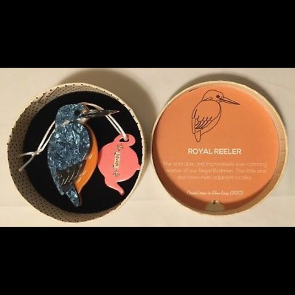 Erstwilder Royal Reeler Plactic Pin Brooch NIB